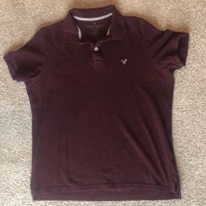 Men’s burgundy & light grey American Eagle brand polo shirt.  Size L.
